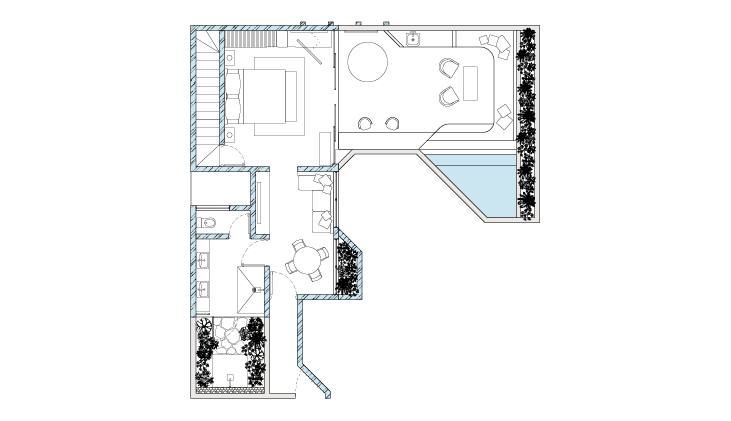 Penthouse Suite - Floor Plan - KASA Hotel Riviera Maya